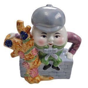 Vtg Feitx Humpty Dumpty Teapot Ceramic Decorative Collectible Anthropomorphic